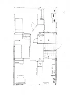 アパート3室を2LDKにした間取り図