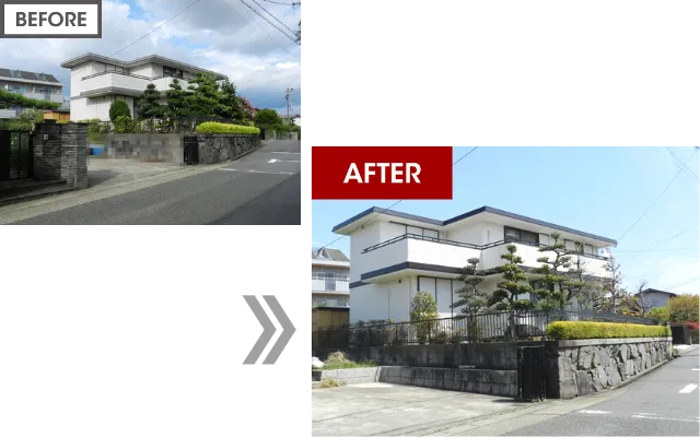 水勾配をつくり床面をやり替えた駐車場の仕上がり